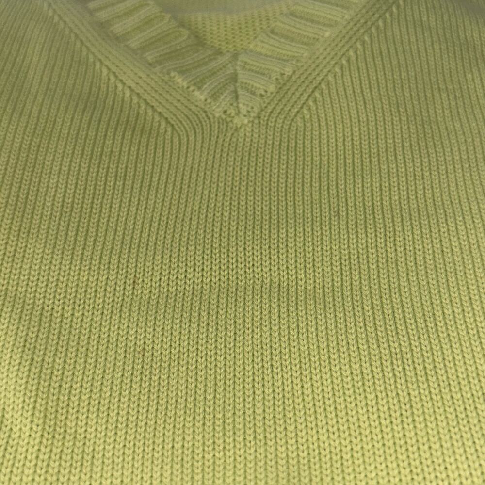 Scott Barber Green Sweater Mens XL V-neck Long Sleeve 100% Cotton Made in Italy - Picture 5 of 8